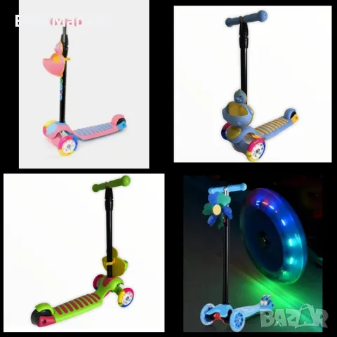 Детски скутер с LED светещи колела