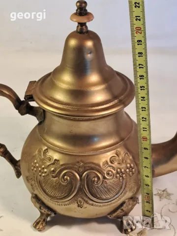 ретро месингов чайник    7/4, снимка 6 - Декорация за дома - 49854912