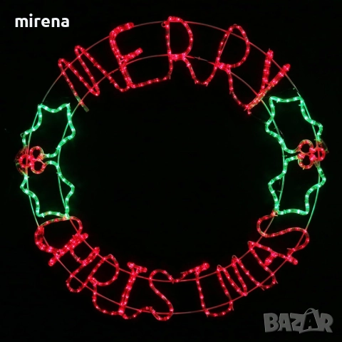 Лед Led светлинен надпис кръгла Весела коледа Merry Christmas, снимка 10 - Лед осветление - 52295262