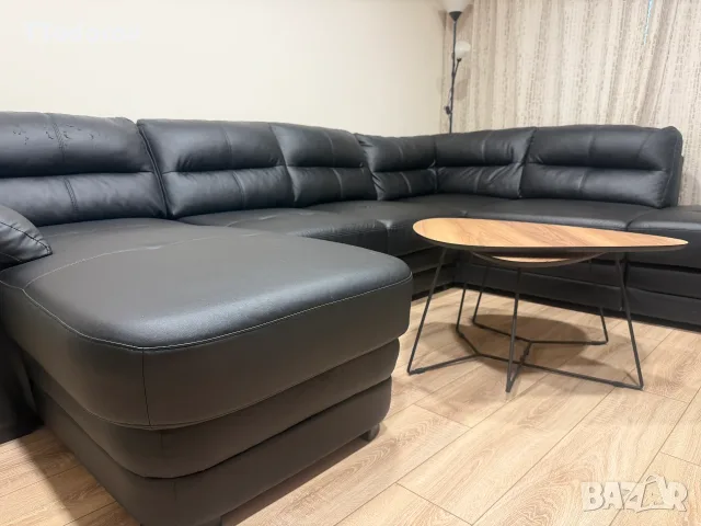Продавам луксозен кожен ъглов диван (десен ъгъл) 