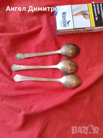 СССР 6 лъжици посребрени с кутия , снимка 7 - Антикварни и старинни предмети - 50537515