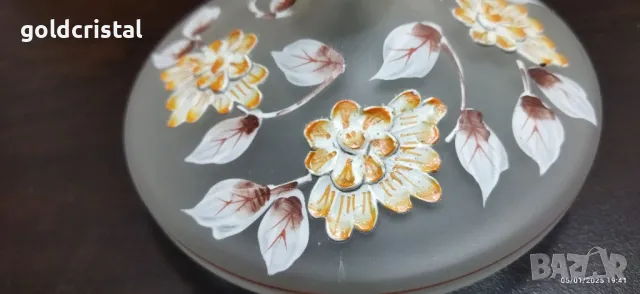 кристална купа ръчно рисувана, снимка 6 - Антикварни и старинни предмети - 48562196