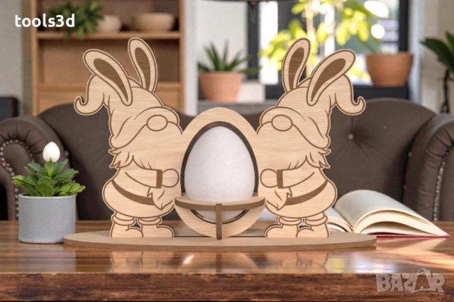 Лазерно изрязани и гравирани стойки за Великденски яйца., снимка 6 - Декорация за дома - 53883928