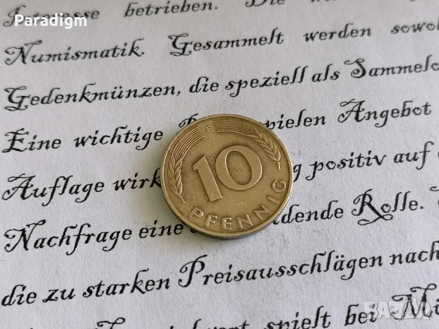 Монета - Германия - 10 пфенига | 1990г.; серия F, снимка 1 - Нумизматика и бонистика - 29191058