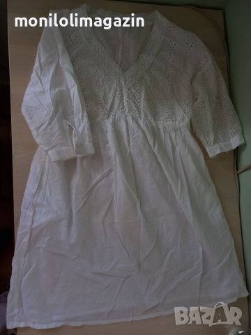Бяла рокля риза/туника, облечена веднъж, немска е, снимка 1 - Рокли - 37719566