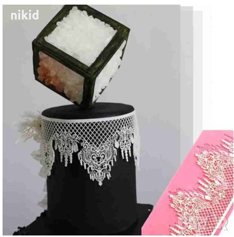 Д7 Висяща падаща дантела мрежа борд силиконов молд форма за украса торта с фондан шоколад гъмпейст, снимка 2 - Форми - 23391246