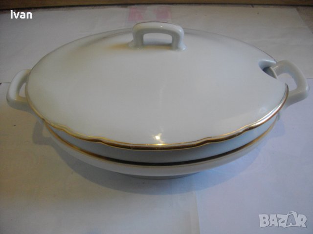 BAVARIA-Нов Голям Немски Порцеланов Супник-Златен Кант-Бавария, снимка 3 - Сервизи - 39726832