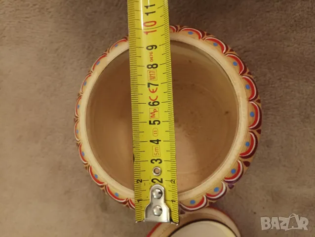 Винтидж руска дървена захарница, ръчно рисувана. , снимка 5 - Декорация за дома - 47676153