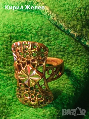 СТАРИНЕН АЖУРЕН с ПОЗЛАТА МЕДЕН РЕТРО ПРЪСТЕН РЪЧНА МАЙСТОРСКА ИЗРАБОТКА 47470, снимка 17 - Антикварни и старинни предмети - 47124166