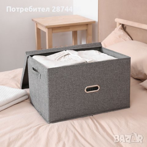 4033 Сива кутия за съхранение с капак, снимка 3 - Други стоки за дома - 42150434