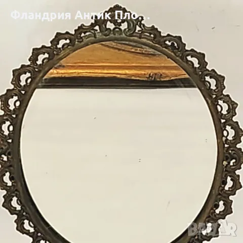 Настолно огледало с ажурна бронзова рамка №2, снимка 2 - Огледала - 49621548