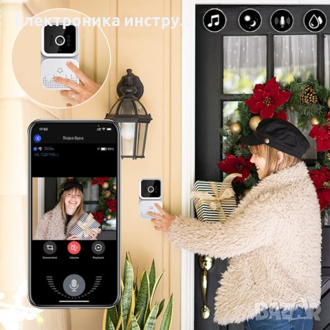 Умен звънец с вградена камера, безжична връзка с телефон TUYA, снимка 6 - Друга електроника - 42389171