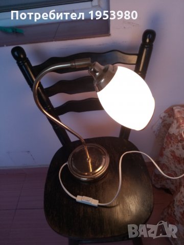 Месингова настолна лампа, снимка 2 - Антикварни и старинни предмети - 31025407
