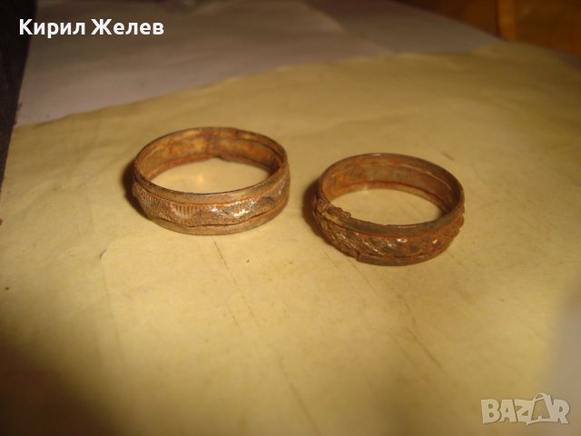 ДВА МНОГО СТАРИ ОРНАМЕНТИРАНИ РЕТРО ПРЪСТЕНА ТИП ХАЛКИ РЪЧНА ИЗРАБОТКА за КОЛЕКЦИЯ 28593, снимка 6 - Антикварни и старинни предмети - 37472855