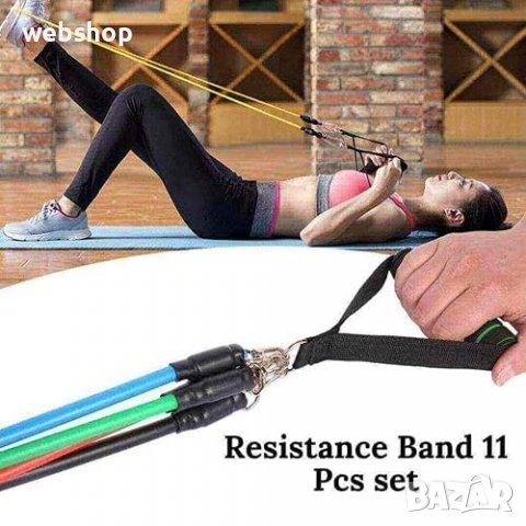 КОМПЛЕКТ ЛАСТИЦИ ЗА ТРЕНИРОВКА POWER RESISTANCE BANDS, снимка 9 - Фитнес уреди - 37945709