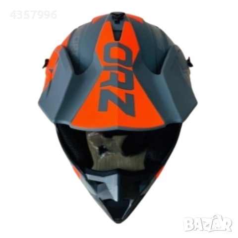 Кросова каска, Мото, Атв, Вело и др, S - M, Сиво с оранжево, снимка 6 - Аксесоари и консумативи - 51553201