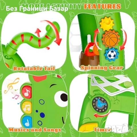 Нов Детски баскетболен кош футболна врата голф рингове 4 в 1 спортна играчка динозавър с музика , снимка 8 - Образователни игри - 54094003