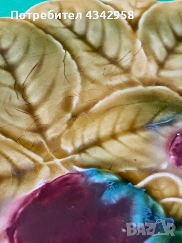 Антична френска чиния. 1920-1950г., снимка 4 - Антикварни и старинни предмети - 52792274