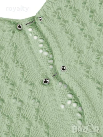 Плетена рокля с разширен дълъг ръкав, налична в два цвята 🥥, снимка 5 - Рокли - 49206269
