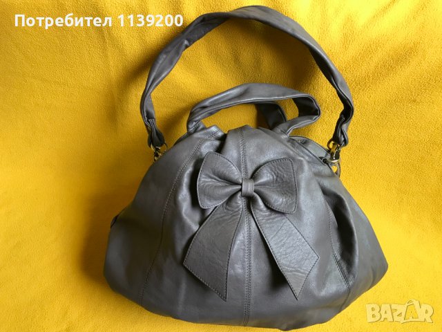 Frederic T Paris дамска обемна сива чанта естествена кожа оригинал, снимка 2 - Чанти - 37320710