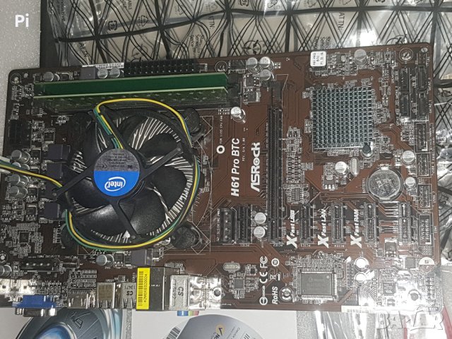 Дънна платка ASRock H61 Pro BTC, H61, LGA1155 + CPU + Fan + Ram + HDD, снимка 8 - Дънни платки - 42102266