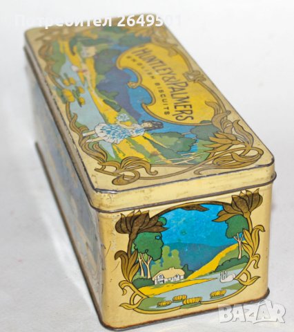 Стара Арт Деко ламаринена кутия Huntley & Palmers от бисквити, снимка 4 - Колекции - 40510970