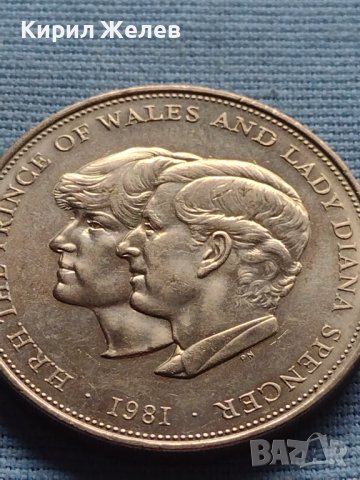 Монета 25 пенса 1981г. Англия Сватбата на принцеса Даяна и принц Чарлз 40431, снимка 2 - Нумизматика и бонистика - 42711500