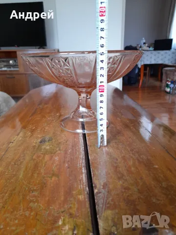 Стара стъклена фруктиера,купа #2, снимка 4 - Други ценни предмети - 47365063