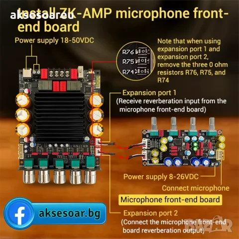 Нов Мощен 2.1-канален Bluetooth стерео аудио Усилвател ZK-AS21P 1200W Max 2x300W + 600W с двоен чип , снимка 2 - Ресийвъри, усилватели, смесителни пултове - 56084567