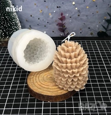 3D отворена шишарка силиконов молд форма калъп шоколад фондан гипс сапун декор свещ смола, снимка 4 - Форми - 38093764