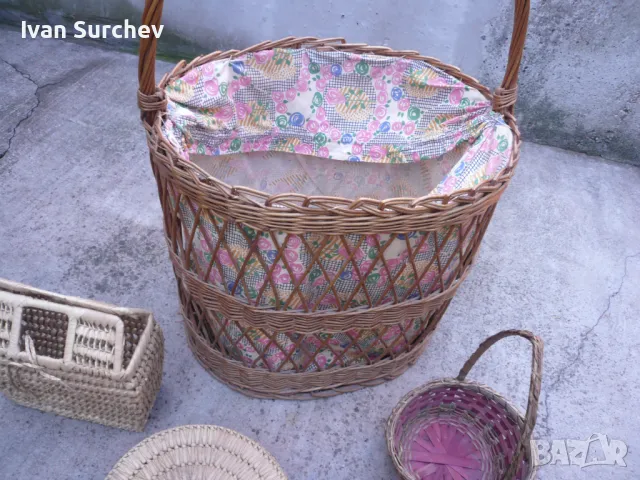 ЛОТ ПЛЕТЕНИ КОШОВЕ , ПАНЕРИ ,ЧАНТА И ДРУГИ, снимка 11 - Други ценни предмети - 47297009