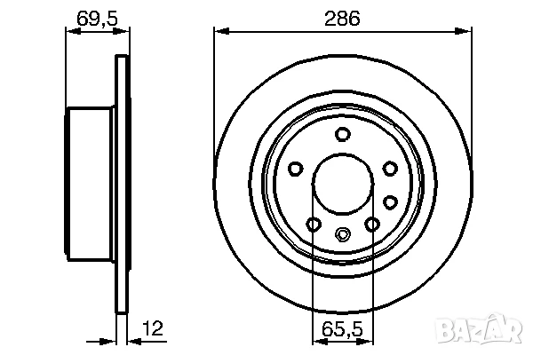 Диск спирачен заден дeсен/ляв за OPEL OMEGA B 2.0-3.2 03.94-07.03г. № O1271P, снимка 4 - Части - 50711638