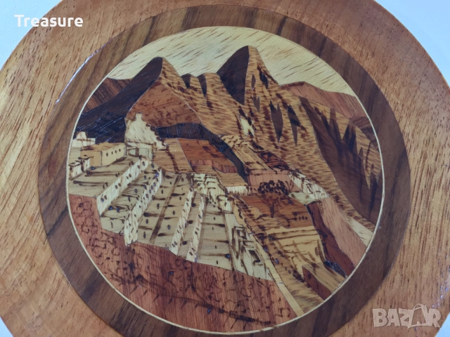 Дървено пано дърворезба декоративна чиния за стена, снимка 7 - Пана - 41103577