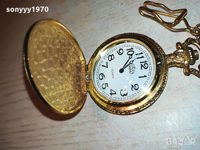 поръчан-златен джобен часовник с верижка, снимка 4 - Колекции - 29292124