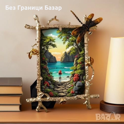 Нова Декоративна рамка за снимки 10x15 см злато метална декорация дом, снимка 2 - Декорация за дома - 52672644