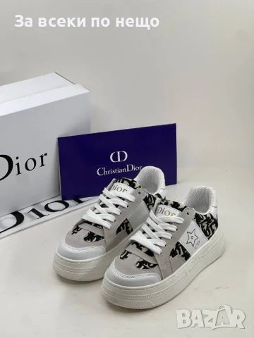 Christian Dior Дамски Сиви Маратонки С Бяла Подметка👟Дамски Спортни Обувки Кристиян Диор Код E511, снимка 3 - Маратонки - 50706405