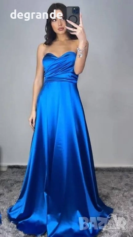 Дамска сатенена рокля, снимка 2 - Рокли - 51645752