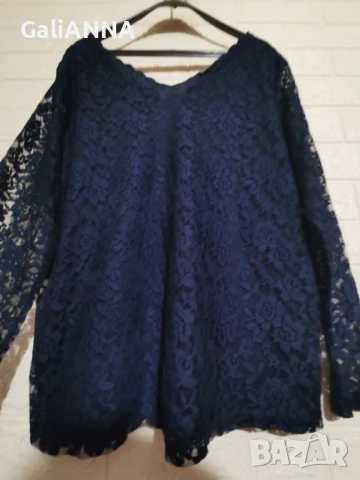 ДАНТЕЛЕНА ТУНИКА ТЪМНО СИНЬО 2XL-3XL, снимка 3 - Туники - 50802982