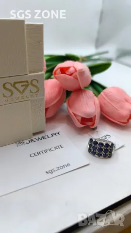 Невероятен Сребърен Пръстен с Рубин/Сапфир/Изумруд, снимка 3 - Пръстени - 49889050