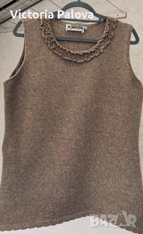 Скъпа блуза без ръкави BERWIN & WOLFF 100% вълна , снимка 2 - Корсети, бюстиета, топове - 49164992