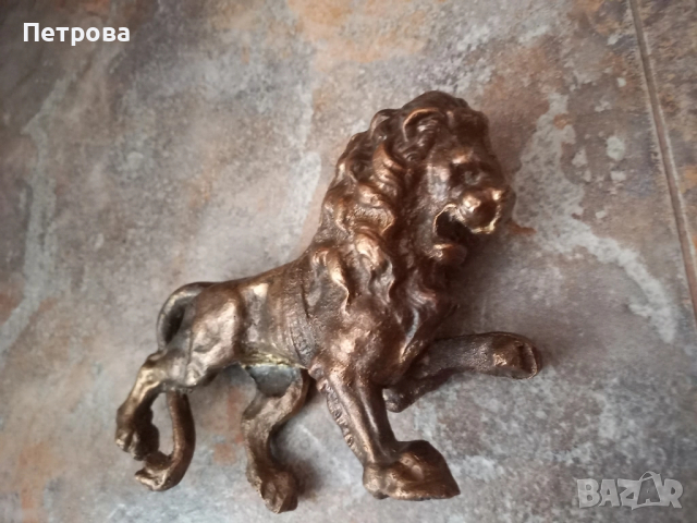 Масивна бронзова фигура с лъв , снимка 3 - Декорация за дома - 52029340