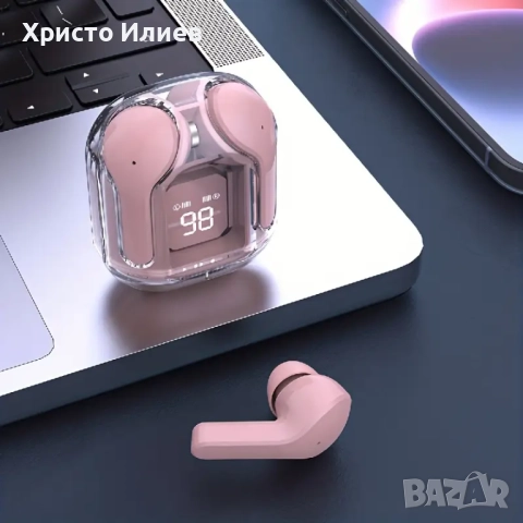 Безжични Bluetooth слушалки с кутия за зареждане LED дисплей вграден микрофон 4 цвята, снимка 13 - Безжични слушалки - 51577626