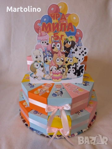 Картонена торта Блуи и Бинго, снимка 2 - Други - 53962326