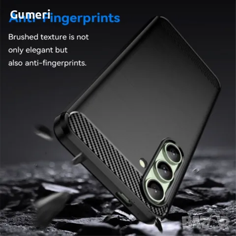 Samsung Galaxy S24 FE Противоударен Силиконов Гръб Карбон Шарк, снимка 4 - Калъфи, кейсове - 47694738