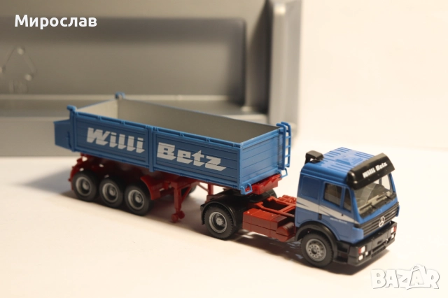 HERPA 1:87 H0 MERCEDES WILLI BETZ ГОНДОЛА САМОСВАЛ КАМИОН, снимка 6 - Колекции - 52966680