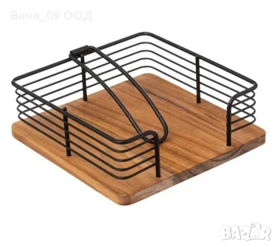 Салфетник от акациева дървесина и метал