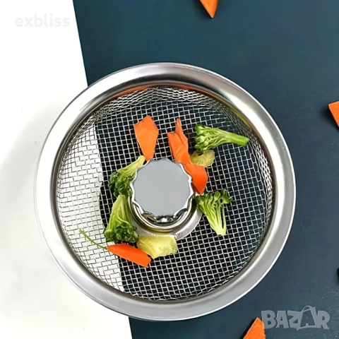 Универсална цедка за мивка от неръждаема стомана, снимка 6 - Други стоки за дома - 51694447