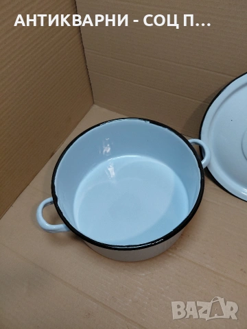 Соц Стара Емалйрана Тенджера 5лт. НОМЕР 1635., снимка 4 - Антикварни и старинни предмети - 54323448