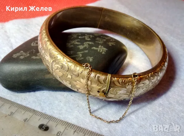 СТАРИННА ФЛОРАЛНО ОРНАМЕНТИРАНА МЕДНА ГРИВНА с МАРКИРАНА ДЕБЕЛА ПОЗЛАТА DOUBLE ЗЛАТНО ДУБЛЕ 49290