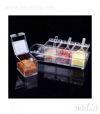 КОМПЛЕКТ 4 БР. ПРОЗРАЧНИ КУТИИ ЗА СЪХРАНЕНИЕ НА ПОДПРАВКИ - код 1723, снимка 4 - Кутии за съхранение - 33988263